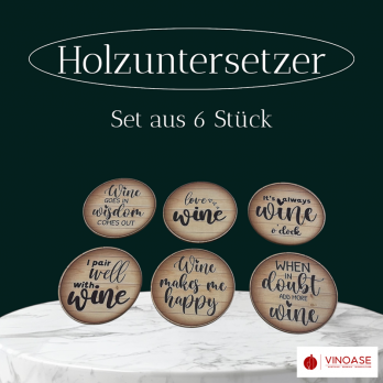 Holzuntersetzer Wein-Thema