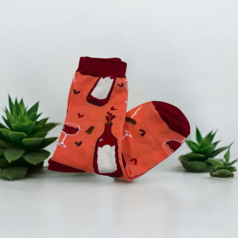 Socken mit Wein-Thema, Rot