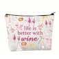 Make-Up-Tasche mit Wein-Thema
