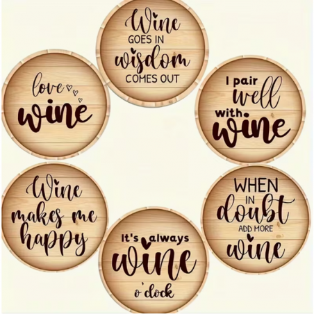 Holzuntersetzer Wein-Thema