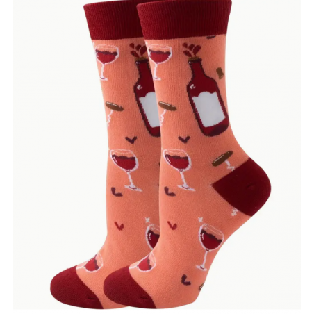 Socken mit Wein-Thema, Rot