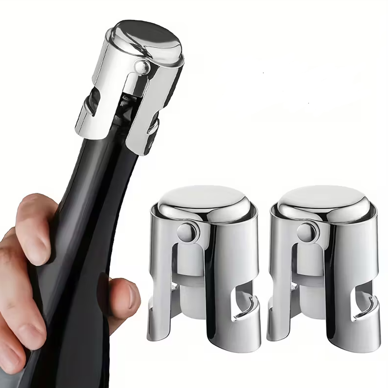 Champagnerverschluss aus Edelstahl - Set aus 2 Stück