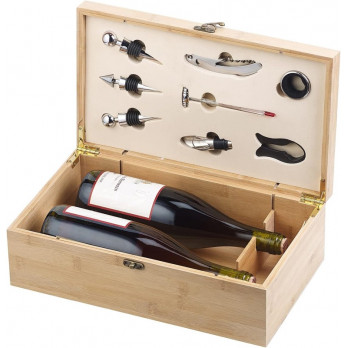9-teiliges Sommelier-Set in Holz-Geschenkbox für 2 Flaschen